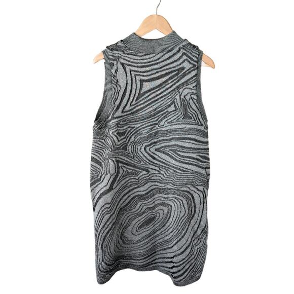 By ANTHROPOLOGIE Metallic Sleeveless Mock-Neck Sweater Mini Dress XL Petite - Picture 11 of 12